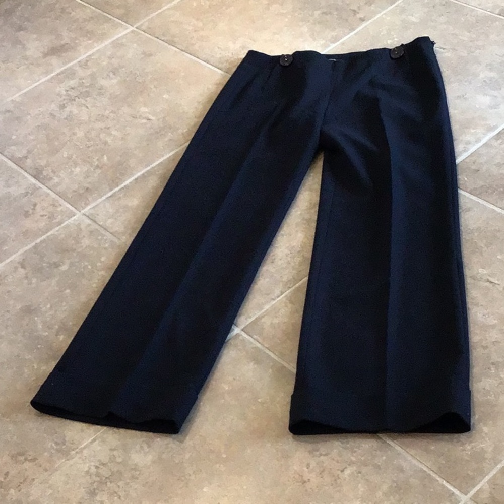 Sandra Angelozzi side zip pants, large button detail on front sides, 42, NWT